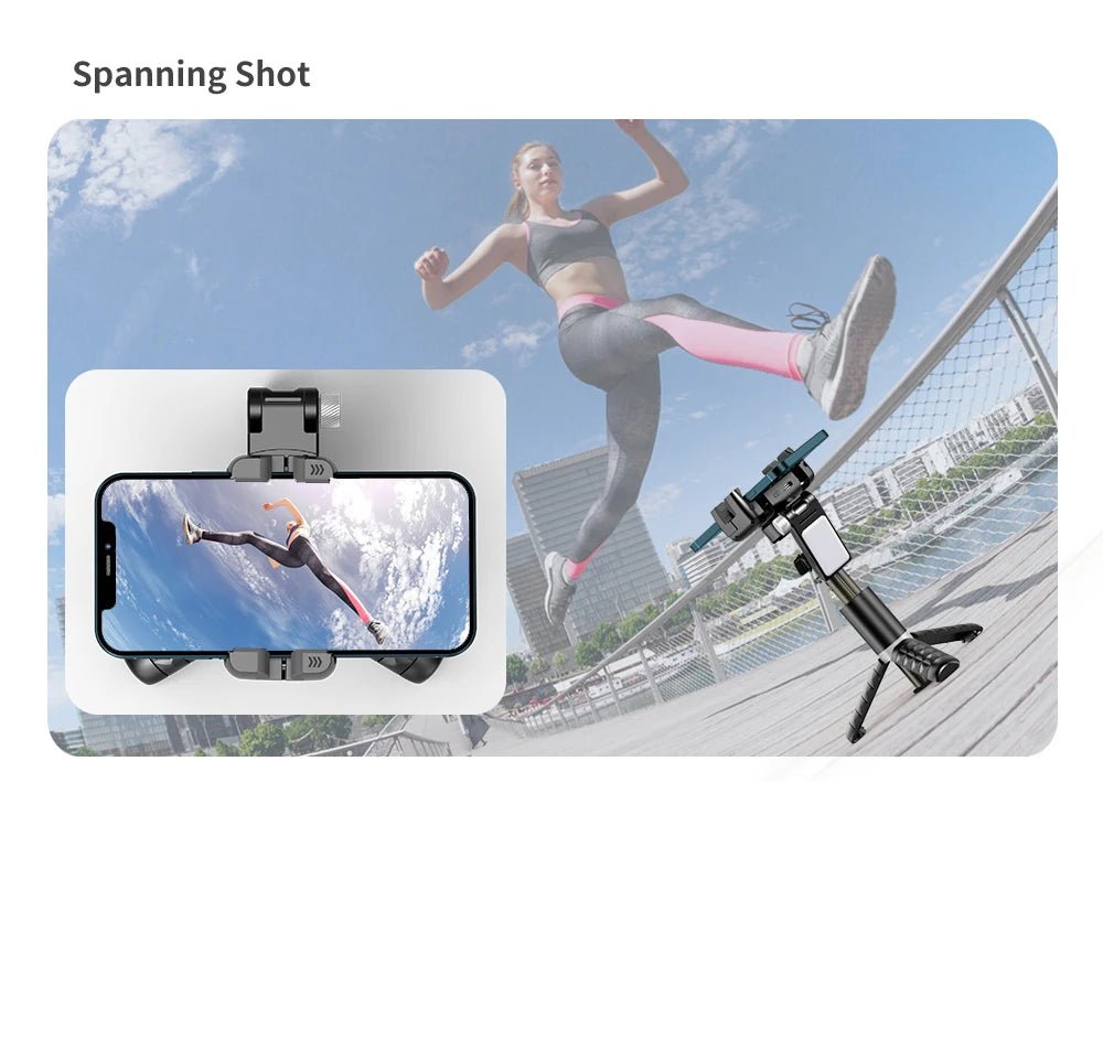 Q18 Desktop Following the shooting Mode Gimbal Stabilizer Selfie Stick Tripod with Fill Light for iPhone Cell Phone Smartphone - Fix & GoQ18 Desktop Following the shooting Mode Gimbal Stabilizer Selfie Stick Tripod with Fill Light for iPhone Cell Phone SmartphoneVidéo & PhotoFix & Go