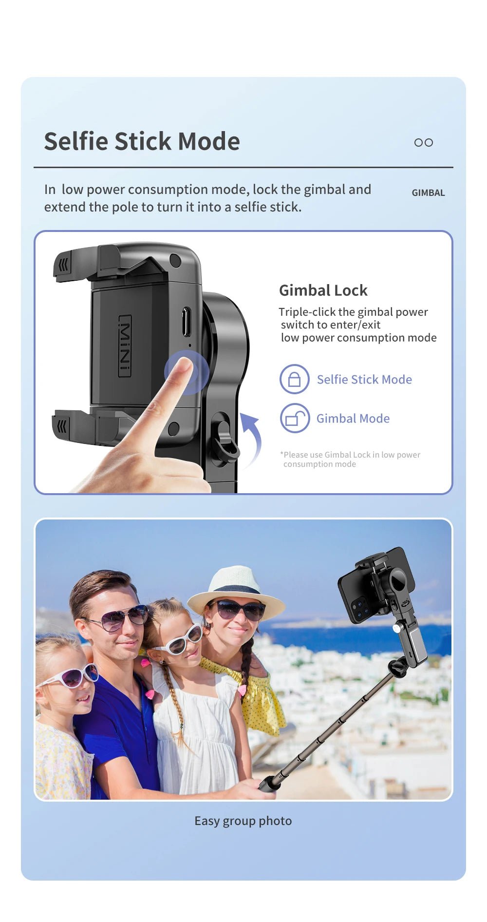 Q18 Desktop Following the shooting Mode Gimbal Stabilizer Selfie Stick Tripod with Fill Light for iPhone Cell Phone Smartphone - Fix & GoQ18 Desktop Following the shooting Mode Gimbal Stabilizer Selfie Stick Tripod with Fill Light for iPhone Cell Phone SmartphoneVidéo & PhotoFix & Go
