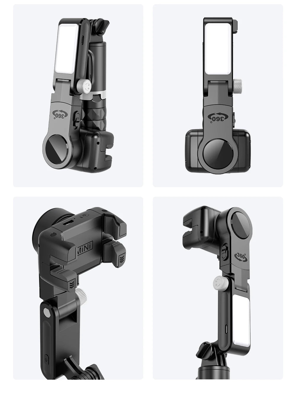 Q18 Desktop Following the shooting Mode Gimbal Stabilizer Selfie Stick Tripod with Fill Light for iPhone Cell Phone Smartphone - Fix & GoQ18 Desktop Following the shooting Mode Gimbal Stabilizer Selfie Stick Tripod with Fill Light for iPhone Cell Phone SmartphoneVidéo & PhotoFix & Go