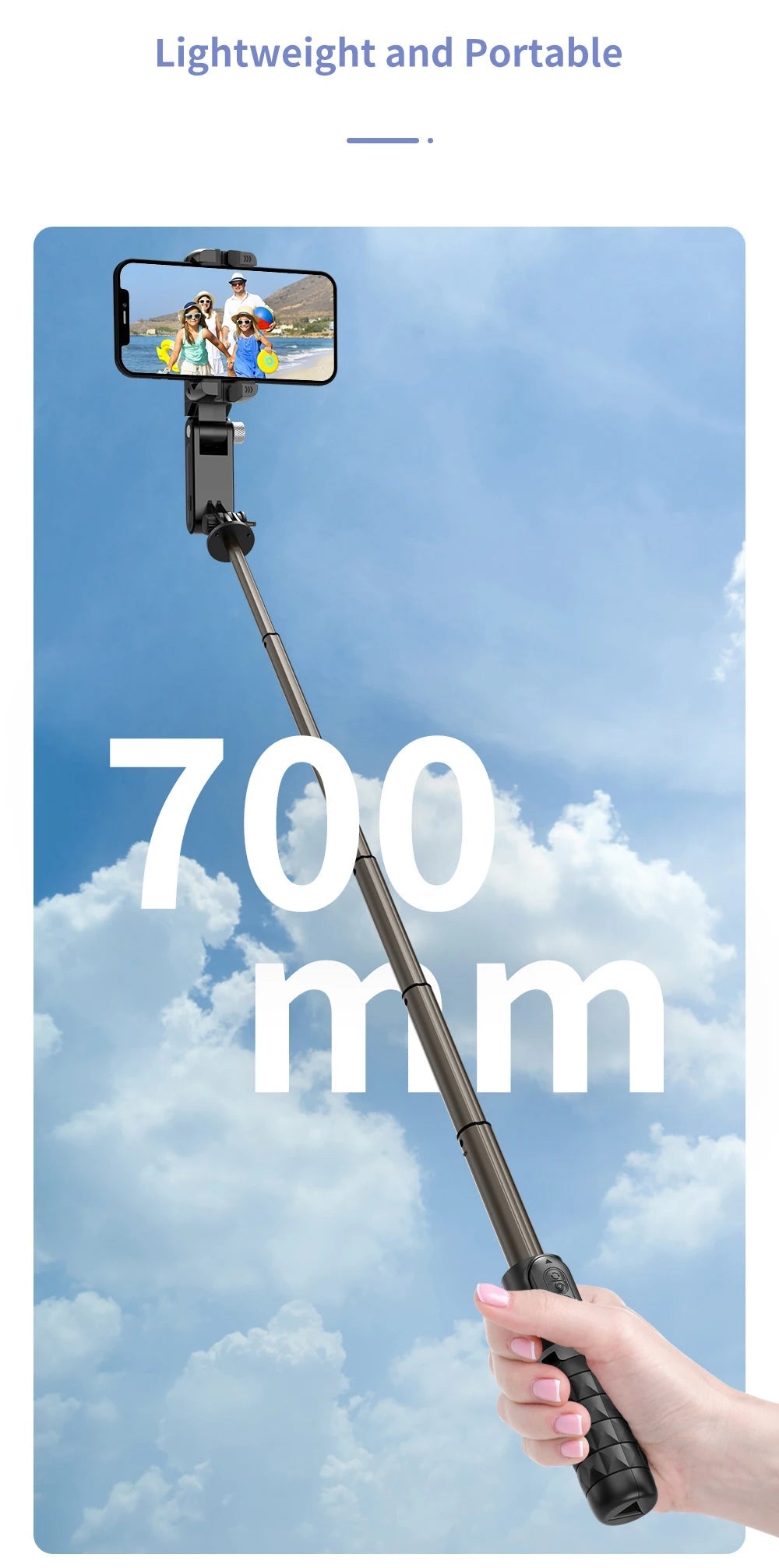 Q18 Desktop Following the shooting Mode Gimbal Stabilizer Selfie Stick Tripod with Fill Light for iPhone Cell Phone Smartphone - Fix & GoQ18 Desktop Following the shooting Mode Gimbal Stabilizer Selfie Stick Tripod with Fill Light for iPhone Cell Phone SmartphoneVidéo & PhotoFix & Go