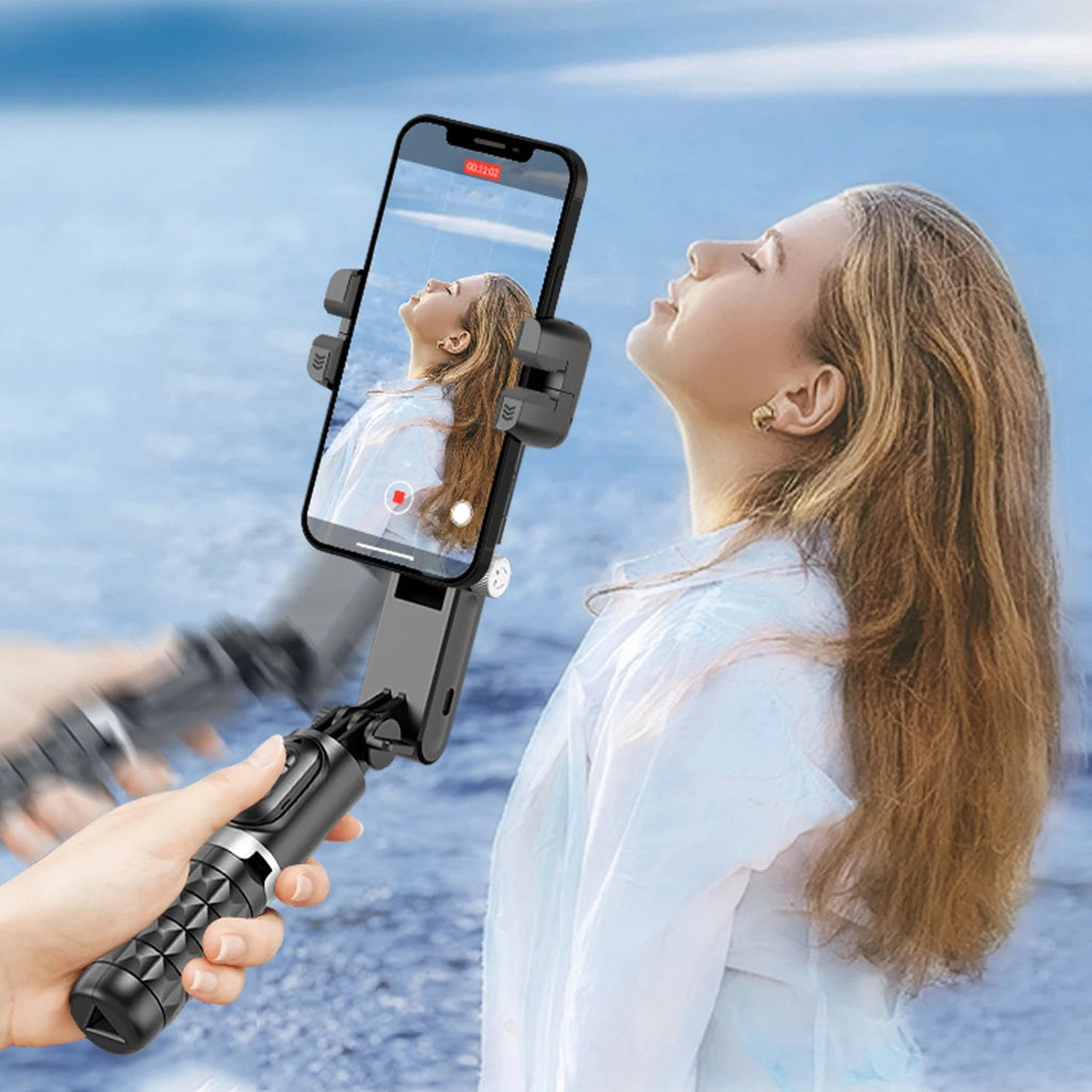 Q18 Desktop Following the shooting Mode Gimbal Stabilizer Selfie Stick Tripod with Fill Light for iPhone Cell Phone Smartphone - Fix & GoQ18 Desktop Following the shooting Mode Gimbal Stabilizer Selfie Stick Tripod with Fill Light for iPhone Cell Phone SmartphoneVidéo & PhotoFix & Go