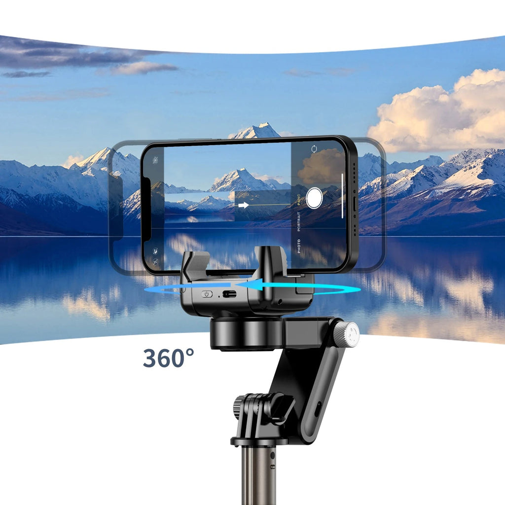 Q18 Desktop Following the shooting Mode Gimbal Stabilizer Selfie Stick Tripod with Fill Light for iPhone Cell Phone Smartphone - Fix & GoQ18 Desktop Following the shooting Mode Gimbal Stabilizer Selfie Stick Tripod with Fill Light for iPhone Cell Phone SmartphoneVidéo & PhotoFix & Go