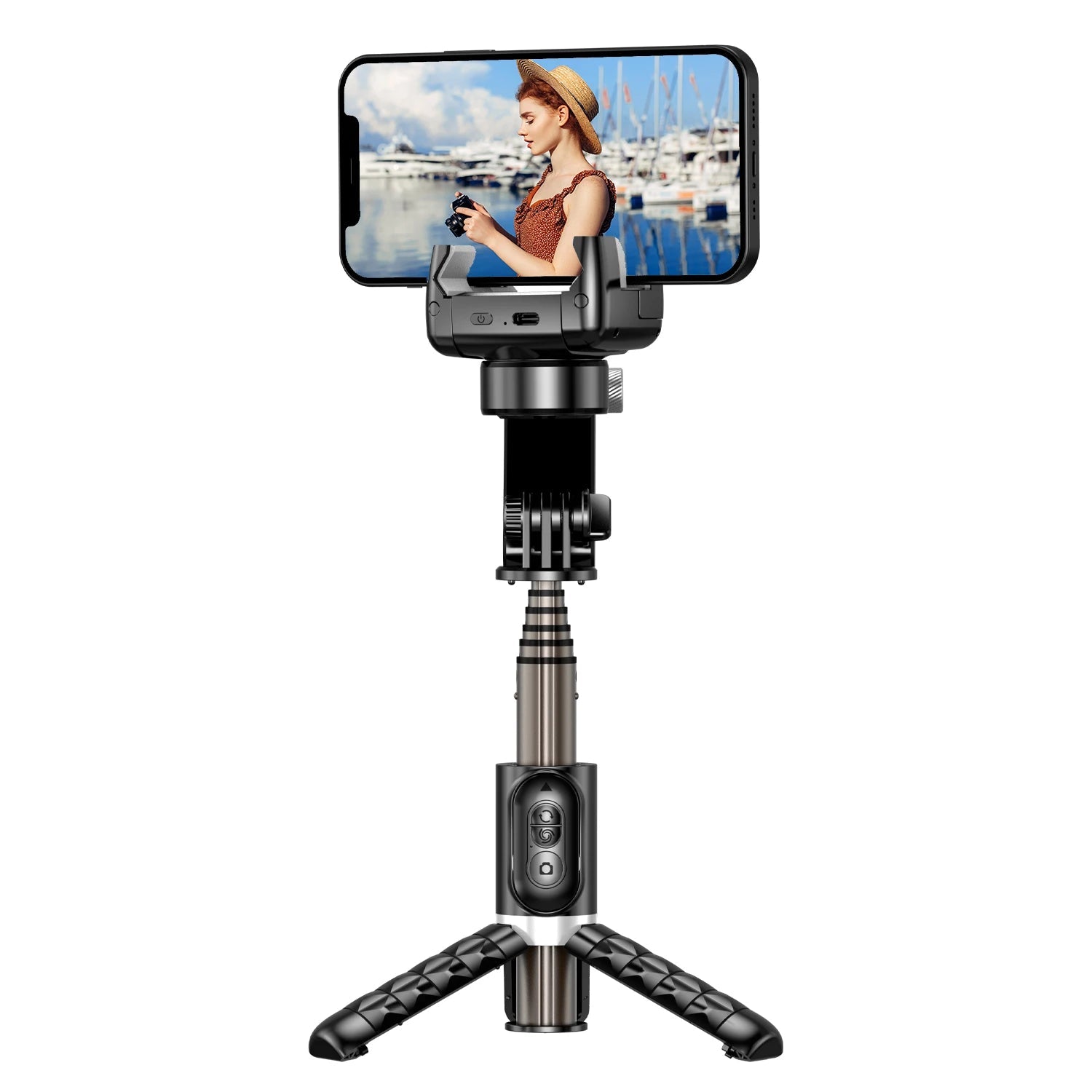 Q18 Desktop Following the shooting Mode Gimbal Stabilizer Selfie Stick Tripod with Fill Light for iPhone Cell Phone Smartphone - Fix & GoQ18 Desktop Following the shooting Mode Gimbal Stabilizer Selfie Stick Tripod with Fill Light for iPhone Cell Phone SmartphoneVidéo & PhotoFix & Go