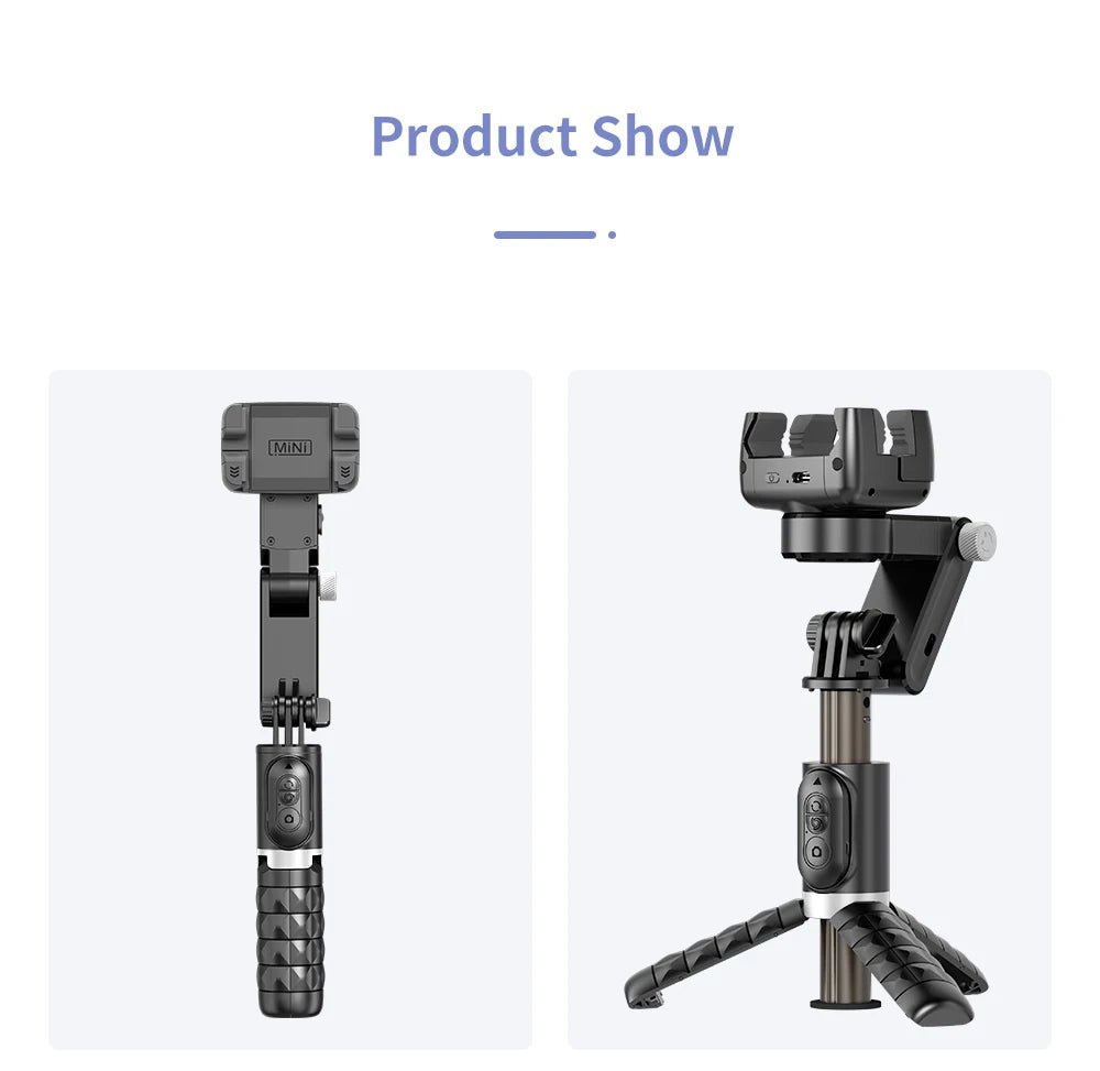 Q18 Desktop Following the shooting Mode Gimbal Stabilizer Selfie Stick Tripod with Fill Light for iPhone Cell Phone Smartphone - Fix & GoQ18 Desktop Following the shooting Mode Gimbal Stabilizer Selfie Stick Tripod with Fill Light for iPhone Cell Phone SmartphoneVidéo & PhotoFix & Go