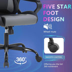Racing Style Gaming Chair with Adjustable Pillows and Reclining Backrest for Unisex Gamers(Gray) - Fix & GoRacing Style Gaming Chair with Adjustable Pillows and Reclining Backrest for Unisex Gamers(Gray)Fix & Go