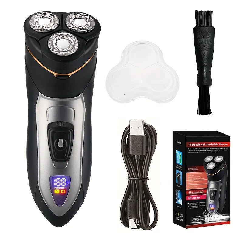 Rasoir électrique flottant 3D pour hommes avec affichage LED, chargement de type C, lames en acier inoxydable, cadeau parfait pour papa ou petit ami - FATAONRasoir électrique flottant 3D pour hommes avec affichage LED, chargement de type C, lames en acier inoxydable, cadeau parfait pour papa ou petit amiBeauté HommeFATAON