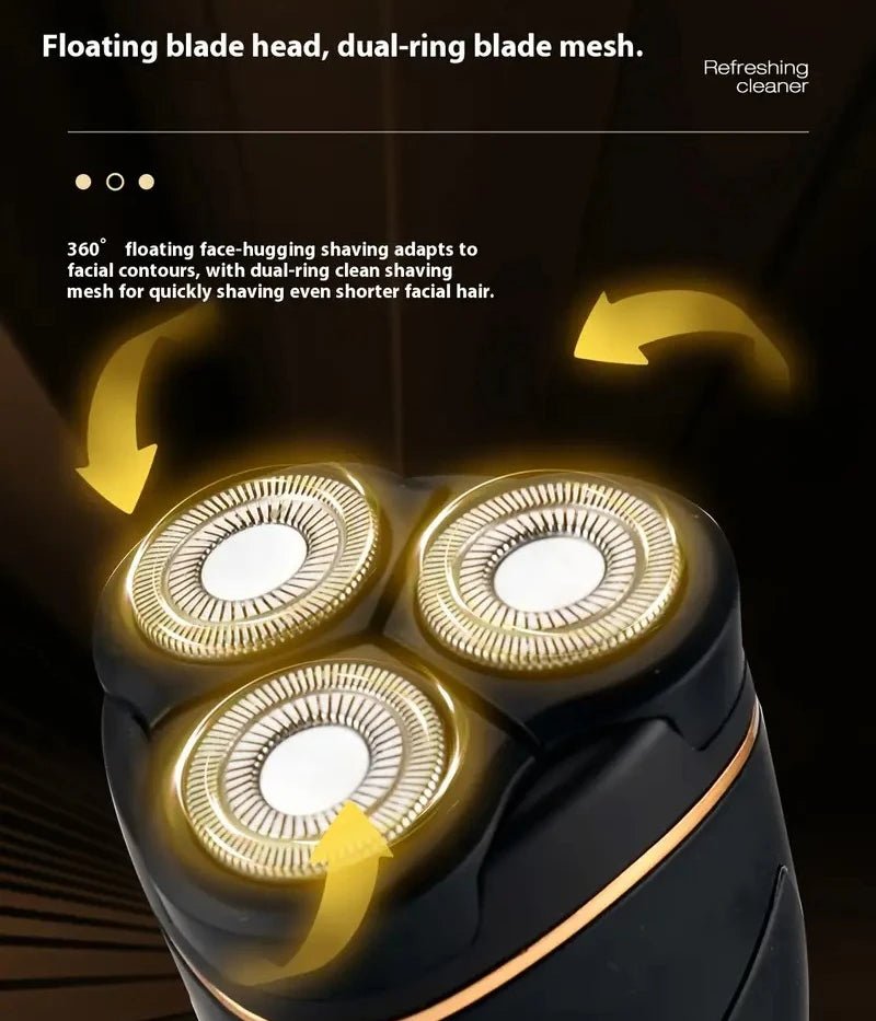 Rasoir électrique flottant 3D pour hommes avec affichage LED, chargement de type C, lames en acier inoxydable, cadeau parfait pour papa ou petit ami - FATAONRasoir électrique flottant 3D pour hommes avec affichage LED, chargement de type C, lames en acier inoxydable, cadeau parfait pour papa ou petit amiBeauté HommeFATAON
