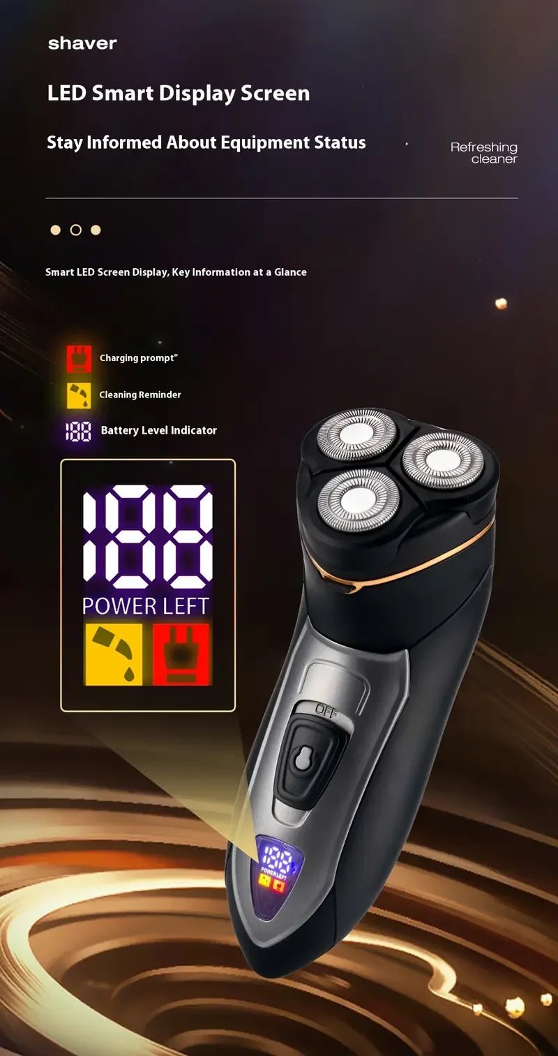 Rasoir électrique flottant 3D pour hommes avec affichage LED, chargement de type C, lames en acier inoxydable, cadeau parfait pour papa ou petit ami - FATAONRasoir électrique flottant 3D pour hommes avec affichage LED, chargement de type C, lames en acier inoxydable, cadeau parfait pour papa ou petit amiBeauté HommeFATAON