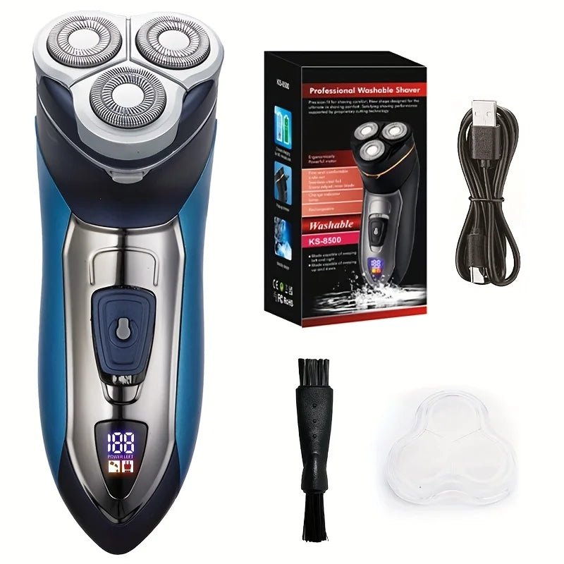 Rasoir électrique flottant 3D pour hommes avec affichage LED, chargement de type C, lames en acier inoxydable, cadeau parfait pour papa ou petit ami - FATAONRasoir électrique flottant 3D pour hommes avec affichage LED, chargement de type C, lames en acier inoxydable, cadeau parfait pour papa ou petit amiBeauté HommeFATAON