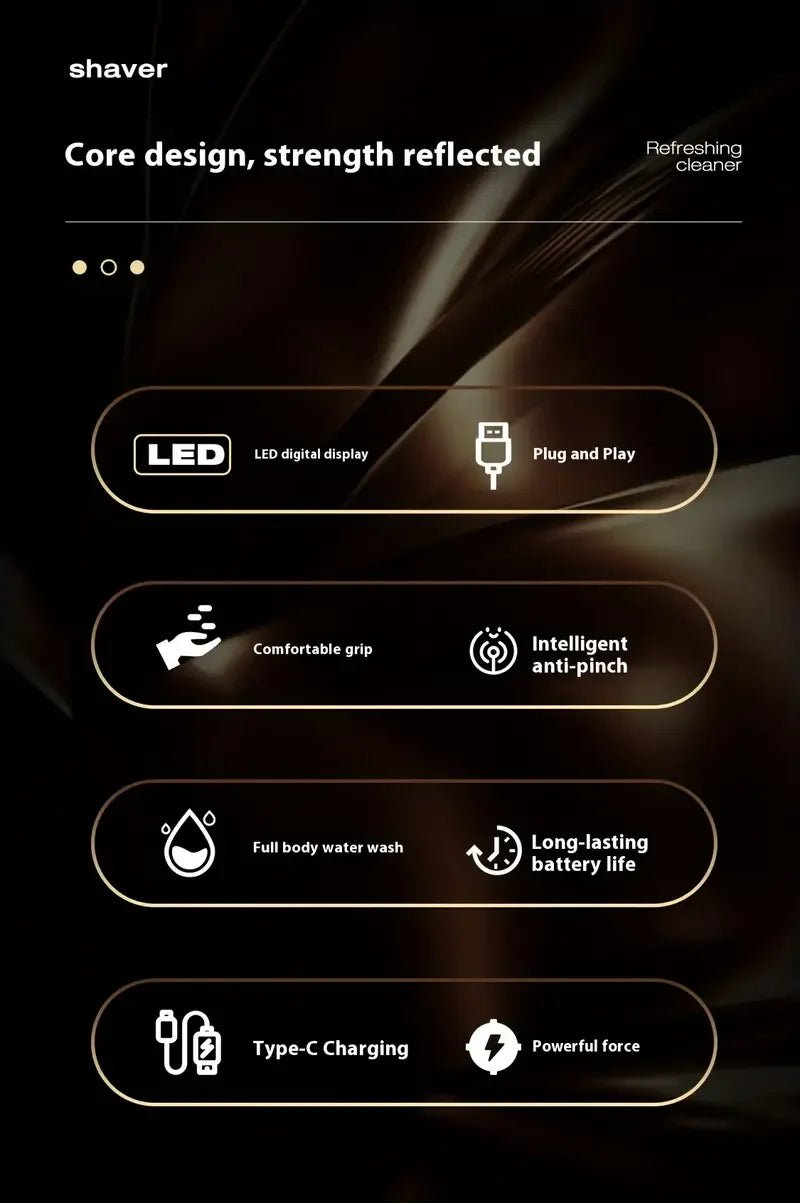 Rasoir électrique flottant 3D pour hommes avec affichage LED, chargement de type C, lames en acier inoxydable, cadeau parfait pour papa ou petit ami - FATAONRasoir électrique flottant 3D pour hommes avec affichage LED, chargement de type C, lames en acier inoxydable, cadeau parfait pour papa ou petit amiBeauté HommeFATAON
