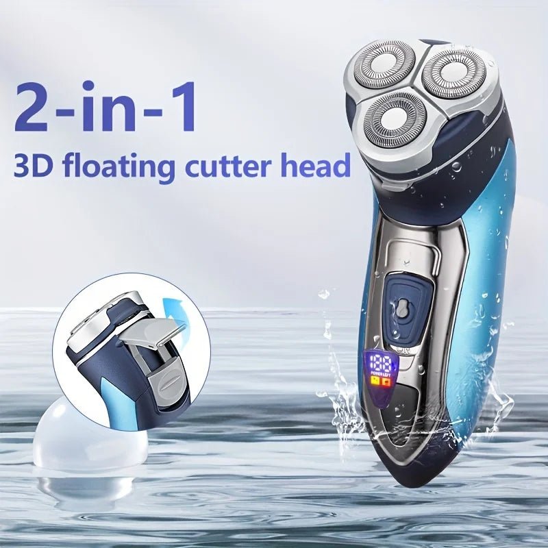 Rasoir électrique flottant 3D pour hommes avec affichage LED, chargement de type C, lames en acier inoxydable, cadeau parfait pour papa ou petit ami - FATAONRasoir électrique flottant 3D pour hommes avec affichage LED, chargement de type C, lames en acier inoxydable, cadeau parfait pour papa ou petit amiBeauté HommeFATAON