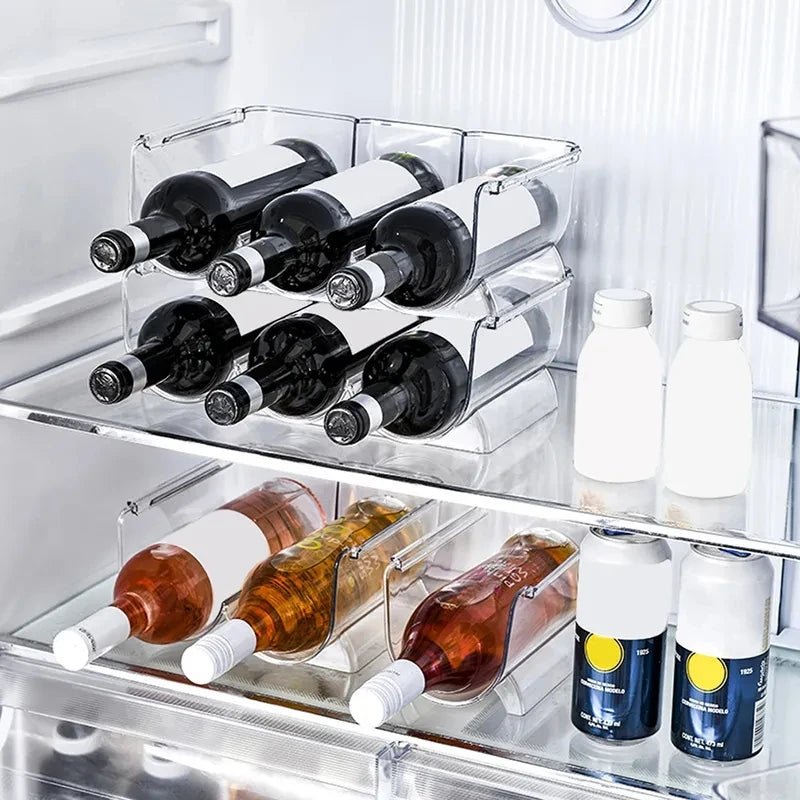 Réfrigérateur empilable pour rangement de bouteilles de vin, porte-bouteille T1, organisateur de cuisine - FATAONRéfrigérateur empilable pour rangement de bouteilles de vin, porte-bouteille T1, organisateur de cuisineSolutions MaisonFATAON
