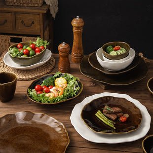 Retro Japanese Style Ceramic Bowl Creative Personality Household Rice Bowl Restaurant Special Snack Bowl Dessert Salad Bowl - FATAONRetro Japanese Style Ceramic Bowl Creative Personality Household Rice Bowl Restaurant Special Snack Bowl Dessert Salad BowlSolutions MaisonFATAON