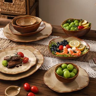 Retro Japanese Style Ceramic Bowl Creative Personality Household Rice Bowl Restaurant Special Snack Bowl Dessert Salad Bowl - FATAONRetro Japanese Style Ceramic Bowl Creative Personality Household Rice Bowl Restaurant Special Snack Bowl Dessert Salad BowlSolutions MaisonFATAON