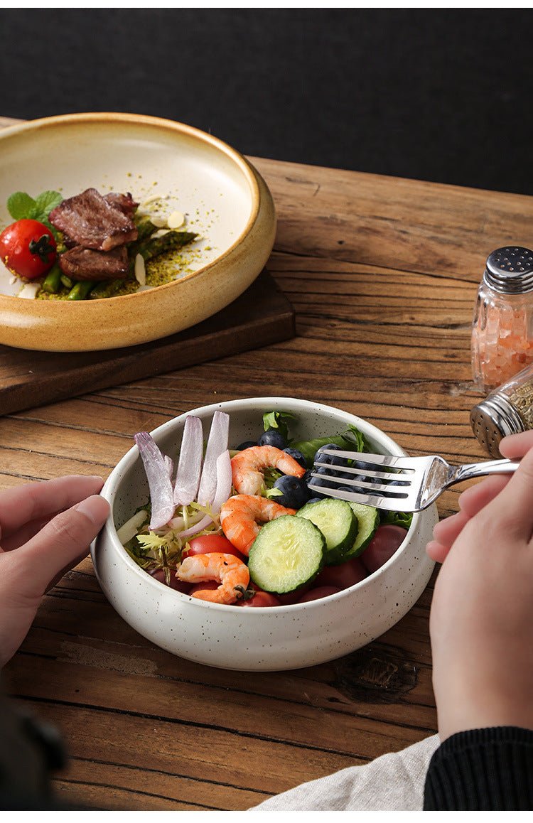 Retro Japanese Style Ceramic Bowl Creative Personality Household Rice Bowl Restaurant Special Snack Bowl Dessert Salad Bowl - FATAONRetro Japanese Style Ceramic Bowl Creative Personality Household Rice Bowl Restaurant Special Snack Bowl Dessert Salad BowlSolutions MaisonFATAON