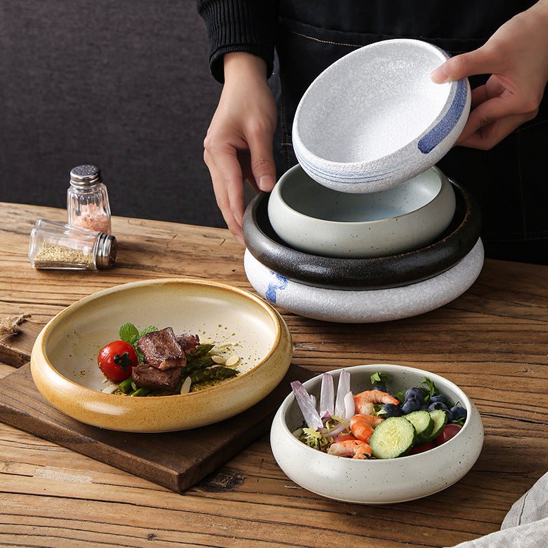 Retro Japanese Style Ceramic Bowl Creative Personality Household Rice Bowl Restaurant Special Snack Bowl Dessert Salad Bowl - FATAONRetro Japanese Style Ceramic Bowl Creative Personality Household Rice Bowl Restaurant Special Snack Bowl Dessert Salad BowlSolutions MaisonFATAON