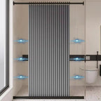 Rideau de bain magnétique pliable en lin, imperméable pour douche à marcher, tige réglable non incluse - FATAONRideau de bain magnétique pliable en lin, imperméable pour douche à marcher, tige réglable non incluseSolutions MaisonFATAON