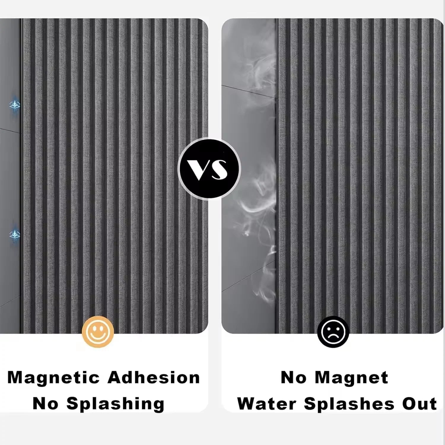 Rideau de bain magnétique pliable en lin, imperméable pour douche à marcher, tige réglable non incluse - FATAONRideau de bain magnétique pliable en lin, imperméable pour douche à marcher, tige réglable non incluseSolutions MaisonFATAON