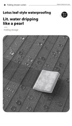 Rideau de bain magnétique pliable en lin, imperméable pour douche à marcher, tige réglable non incluse - FATAONRideau de bain magnétique pliable en lin, imperméable pour douche à marcher, tige réglable non incluseSolutions MaisonFATAON