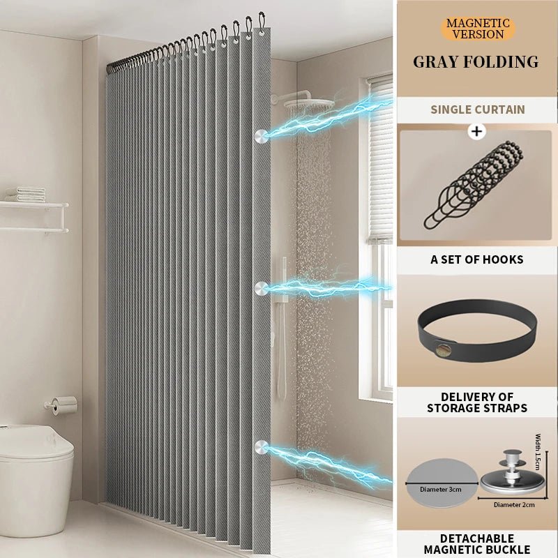 Rideau de douche magnétique Double face pliable à la mode, tissu épais, décoration de maison, rideau de séparation de douche pour décor de salle de bain - FATAONRideau de douche magnétique Double face pliable à la mode, tissu épais, décoration de maison, rideau de séparation de douche pour décor de salle de bainSolutions MaisonFATAON