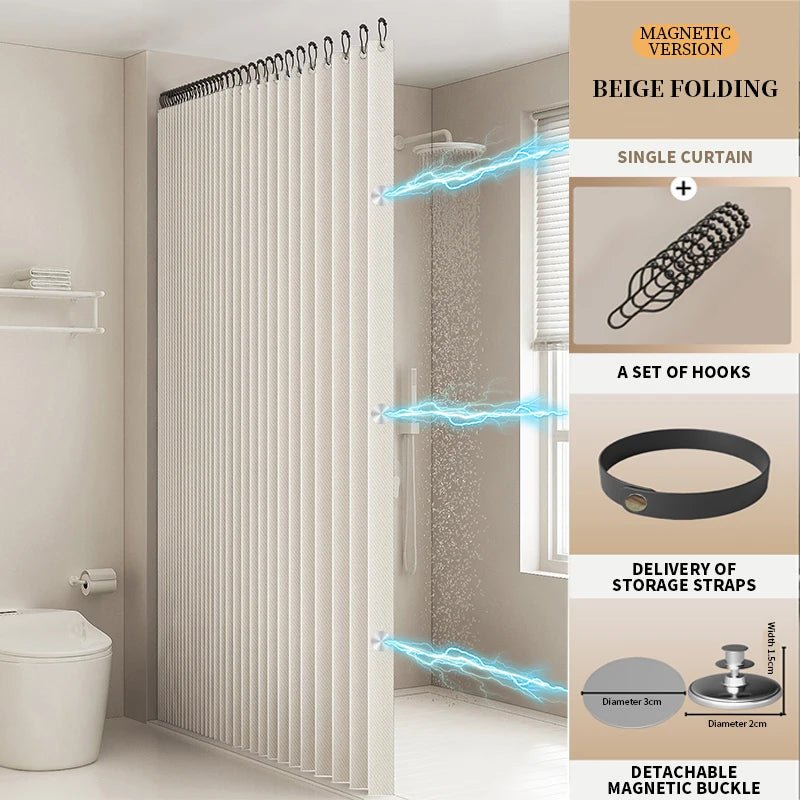 Rideau de douche magnétique Double face pliable à la mode, tissu épais, décoration de maison, rideau de séparation de douche pour décor de salle de bain - FATAONRideau de douche magnétique Double face pliable à la mode, tissu épais, décoration de maison, rideau de séparation de douche pour décor de salle de bainSolutions MaisonFATAON