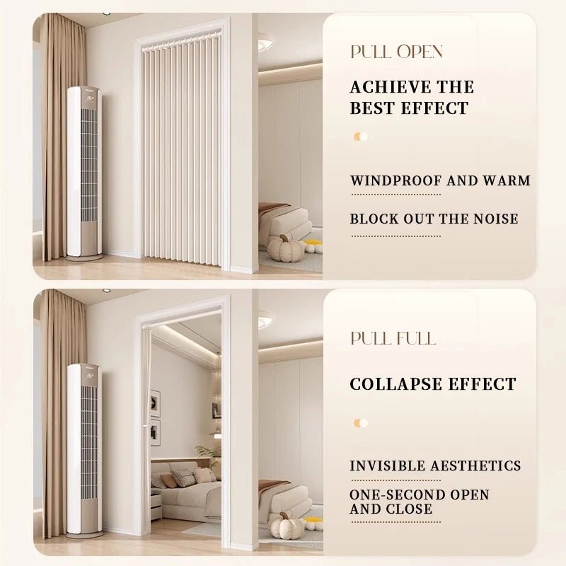 Rideau de porte pliant élégant et élégant, Design sans poinçonnage, décoration de maison, confidentialité, meilleure séparation de l'espace - FATAONRideau de porte pliant élégant et élégant, Design sans poinçonnage, décoration de maison, confidentialité, meilleure séparation de l'espaceSolutions MaisonFATAON