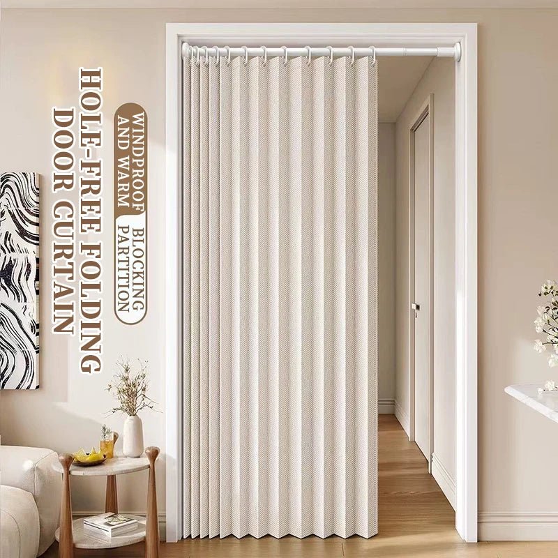 Rideau de porte pliant élégant et élégant, Design sans poinçonnage, décoration de maison, confidentialité, meilleure séparation de l'espace - FATAONRideau de porte pliant élégant et élégant, Design sans poinçonnage, décoration de maison, confidentialité, meilleure séparation de l'espaceSolutions MaisonFATAON