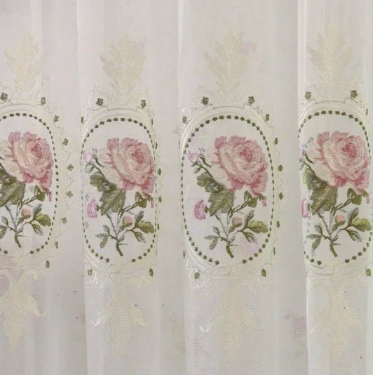 Rideau en Tulle brodé de pivoines de luxe américain, pour salon, broderie de fleurs européennes élégantes, Voile transparent pour chambre à coucher - FATAONRideau en Tulle brodé de pivoines de luxe américain, pour salon, broderie de fleurs européennes élégantes, Voile transparent pour chambre à coucherSolutions MaisonFATAON