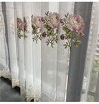 Rideau en Tulle brodé de pivoines de luxe américain, pour salon, broderie de fleurs européennes élégantes, Voile transparent pour chambre à coucher - FATAONRideau en Tulle brodé de pivoines de luxe américain, pour salon, broderie de fleurs européennes élégantes, Voile transparent pour chambre à coucherSolutions MaisonFATAON