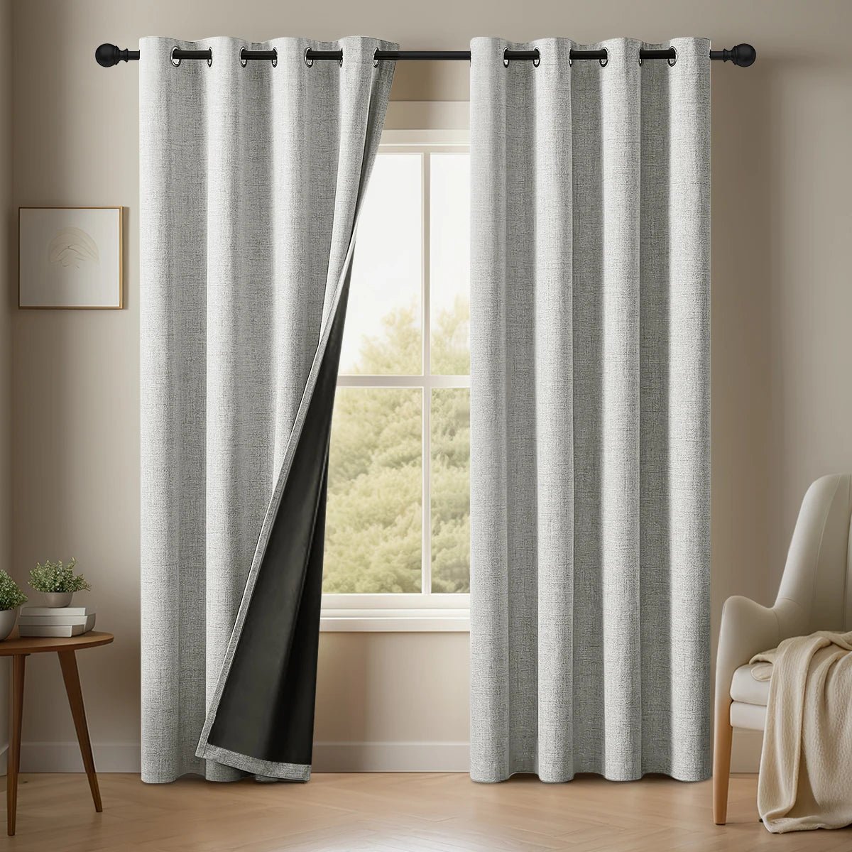 Rideau occultant 100% en lin uni, 2 pièces, couleur unie, livré avec des sangles de rideau, adapté à la décoration du salon et de la chambre à coucher - FATAONRideau occultant 100% en lin uni, 2 pièces, couleur unie, livré avec des sangles de rideau, adapté à la décoration du salon et de la chambre à coucherSolutions MaisonFATAON