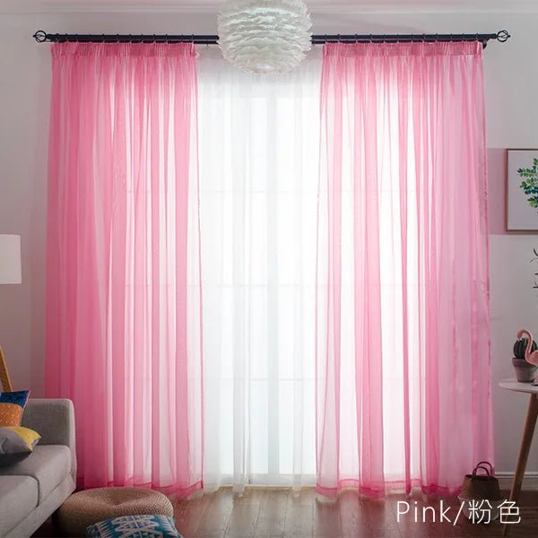 Rideaux de fenêtre en tulle rose Tyys Perconsidering, 1 côté, décoration romantique pour la maison, salon, seulement le criblage de fenêtre - FATAONRideaux de fenêtre en tulle rose Tyys Perconsidering, 1 côté, décoration romantique pour la maison, salon, seulement le criblage de fenêtreSolutions MaisonFATAON
