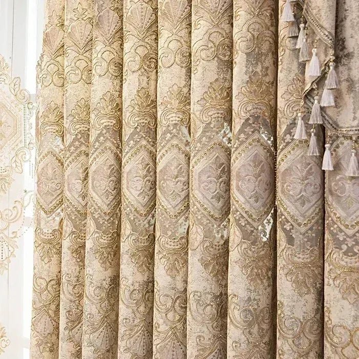 Rideaux de luxe brodés en Chenille européenne, pour salon, chambre à coucher, fenêtre, ensemble élégant, cantonnière, rideaux occultants personnalisés - FATAONRideaux de luxe brodés en Chenille européenne, pour salon, chambre à coucher, fenêtre, ensemble élégant, cantonnière, rideaux occultants personnalisésSolutions MaisonFATAON
