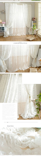 Rideaux roses en dentelle blanche 3D, écrans de fenêtre personnalisés Tyys pour mariage, pastorale coréenne, rideaux créatifs pour salon et chambre à coucher - FATAONRideaux roses en dentelle blanche 3D, écrans de fenêtre personnalisés Tyys pour mariage, pastorale coréenne, rideaux créatifs pour salon et chambre à coucherSolutions MaisonFATAON