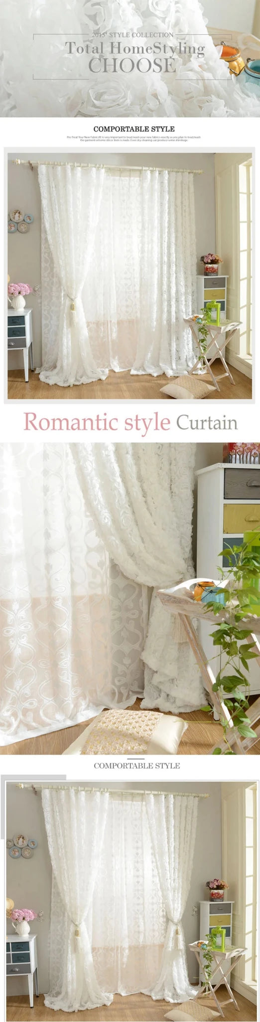 Rideaux roses en dentelle blanche 3D, écrans de fenêtre personnalisés Tyys pour mariage, pastorale coréenne, rideaux créatifs pour salon et chambre à coucher - FATAONRideaux roses en dentelle blanche 3D, écrans de fenêtre personnalisés Tyys pour mariage, pastorale coréenne, rideaux créatifs pour salon et chambre à coucherSolutions MaisonFATAON