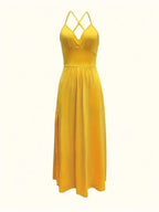 Robe Camisole Décontractée Sexy à Fente et Lacets au Dos 2026, Robe Élégante Sans Manches à Col en V et Taille Cintrée, Tenue de Soirée pour Femme - FATAONRobe Camisole Décontractée Sexy à Fente et Lacets au Dos 2026, Robe Élégante Sans Manches à Col en V et Taille Cintrée, Tenue de Soirée pour FemmeMode FemmeFATAON