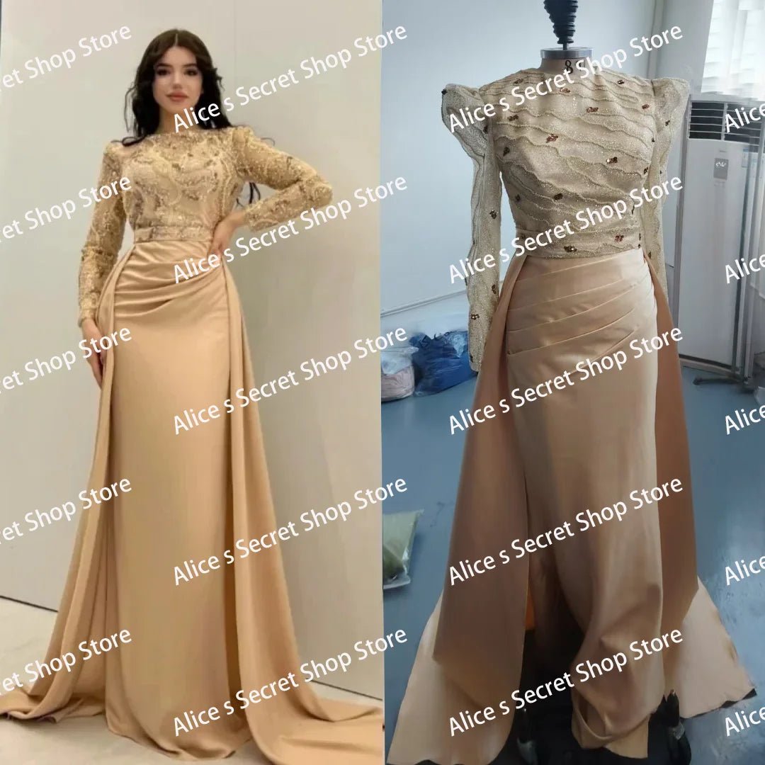 Robe de danse en satin à manches longues pour occasions formelles, châle sirène, traînant le sol, robe de soirée exquise, 2026 - FATAONRobe de danse en satin à manches longues pour occasions formelles, châle sirène, traînant le sol, robe de soirée exquise, 2026Mode FemmeFATAON