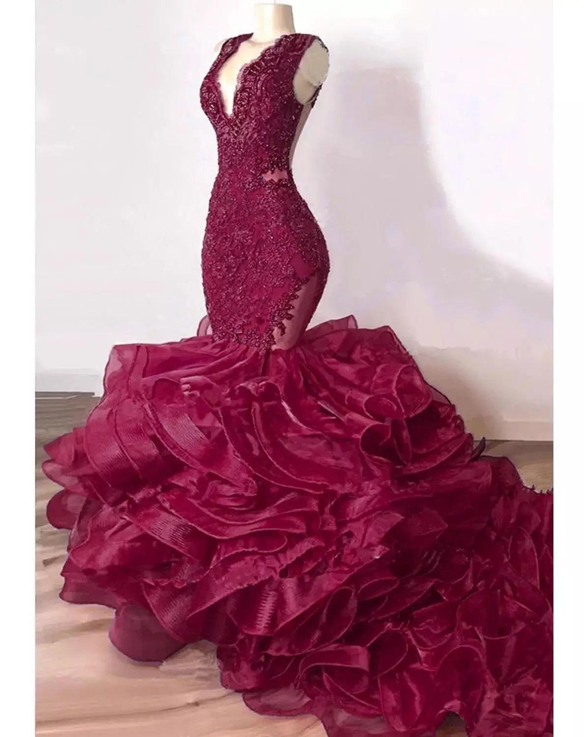 Robe de Soirée de Forme Sirène en Dentelle, Tenue Luxueuse, Bleu Royal, Perlée, à Volants Astronomiques Bouffants, Longue, de Bal, Sexy, pour Donura - FATAONRobe de Soirée de Forme Sirène en Dentelle, Tenue Luxueuse, Bleu Royal, Perlée, à Volants Astronomiques Bouffants, Longue, de Bal, Sexy, pour DonuraMode FemmeFATAON