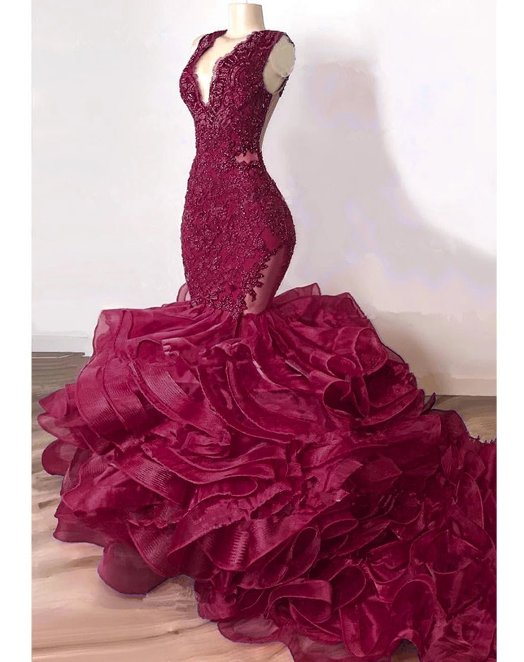 Robe de Soirée de Forme Sirène en Dentelle, Tenue Luxueuse, Bleu Royal, Perlée, à Volants Astronomiques Bouffants, Longue, de Bal, Sexy, pour Donura - FATAONRobe de Soirée de Forme Sirène en Dentelle, Tenue Luxueuse, Bleu Royal, Perlée, à Volants Astronomiques Bouffants, Longue, de Bal, Sexy, pour DonuraMode FemmeFATAON