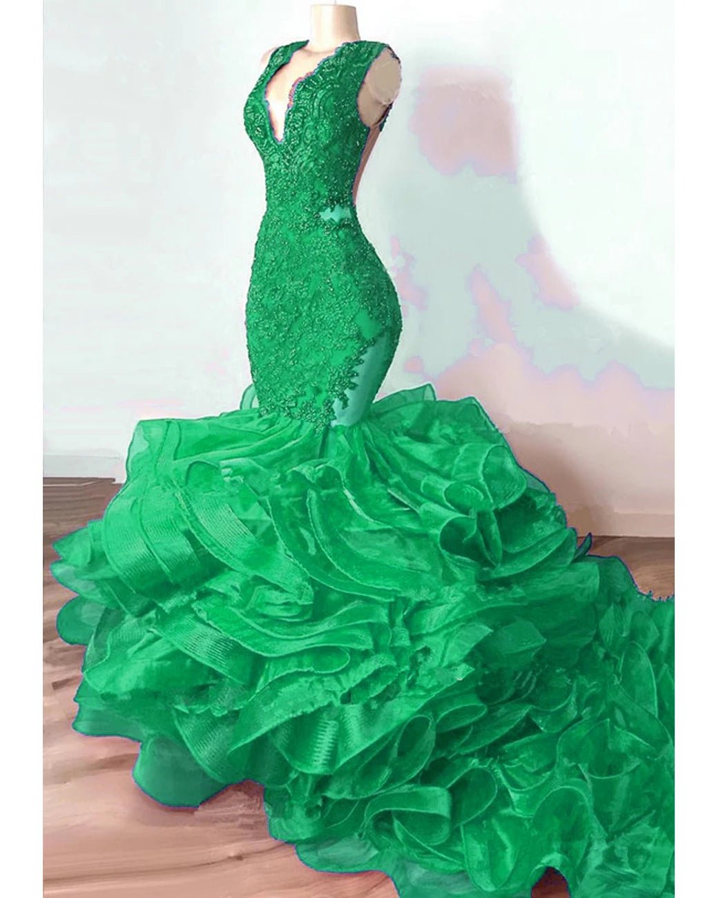 Robe de Soirée de Forme Sirène en Dentelle, Tenue Luxueuse, Bleu Royal, Perlée, à Volants Astronomiques Bouffants, Longue, de Bal, Sexy, pour Donura - FATAONRobe de Soirée de Forme Sirène en Dentelle, Tenue Luxueuse, Bleu Royal, Perlée, à Volants Astronomiques Bouffants, Longue, de Bal, Sexy, pour DonuraMode FemmeFATAON