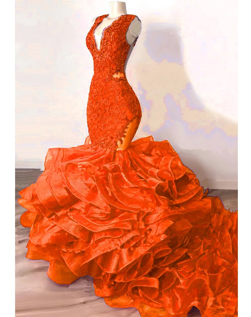 Robe de Soirée de Forme Sirène en Dentelle, Tenue Luxueuse, Bleu Royal, Perlée, à Volants Astronomiques Bouffants, Longue, de Bal, Sexy, pour Donura - FATAONRobe de Soirée de Forme Sirène en Dentelle, Tenue Luxueuse, Bleu Royal, Perlée, à Volants Astronomiques Bouffants, Longue, de Bal, Sexy, pour DonuraMode FemmeFATAON