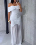 Robe de soirée pour femmes, épaules dénudées, froncée, taille cintrée, coupe cintrée, élégante, ourlet sirène, nouvelle collection printemps - été 2026 - FATAONRobe de soirée pour femmes, épaules dénudées, froncée, taille cintrée, coupe cintrée, élégante, ourlet sirène, nouvelle collection printemps - été 2026Mode FemmeFATAON