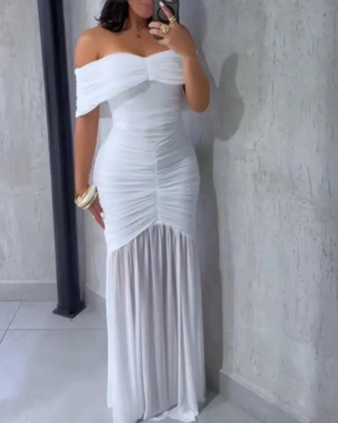 Robe de soirée pour femmes, épaules dénudées, froncée, taille cintrée, coupe cintrée, élégante, ourlet sirène, nouvelle collection printemps - été 2026 - FATAONRobe de soirée pour femmes, épaules dénudées, froncée, taille cintrée, coupe cintrée, élégante, ourlet sirène, nouvelle collection printemps - été 2026Mode FemmeFATAON