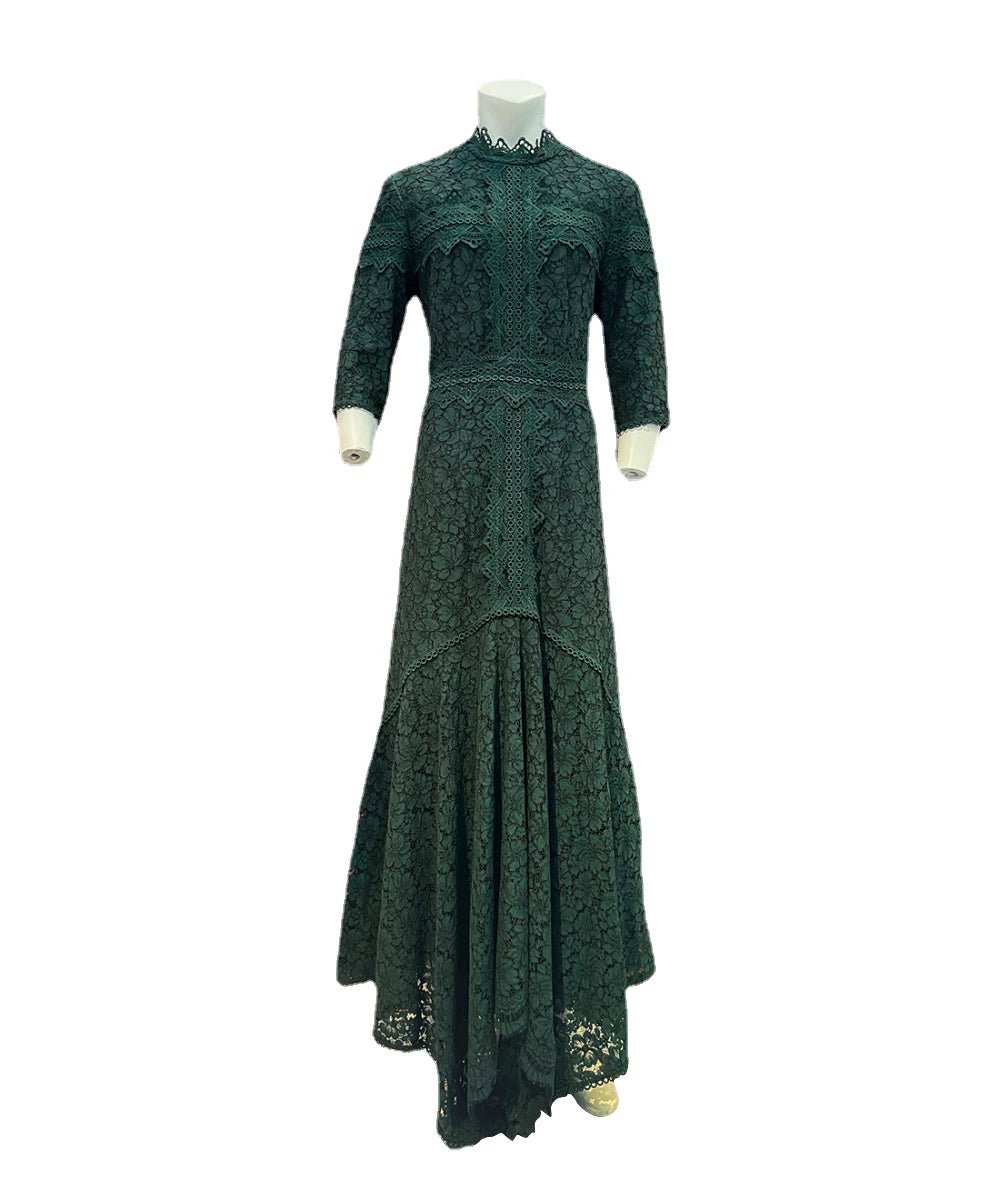 Robe en dentelle bleue mature légère, robe irrégulière, coupe haute et basse, longue, à la mode - FATAONRobe en dentelle bleue mature légère, robe irrégulière, coupe haute et basse, longue, à la modeMode FemmeFATAON