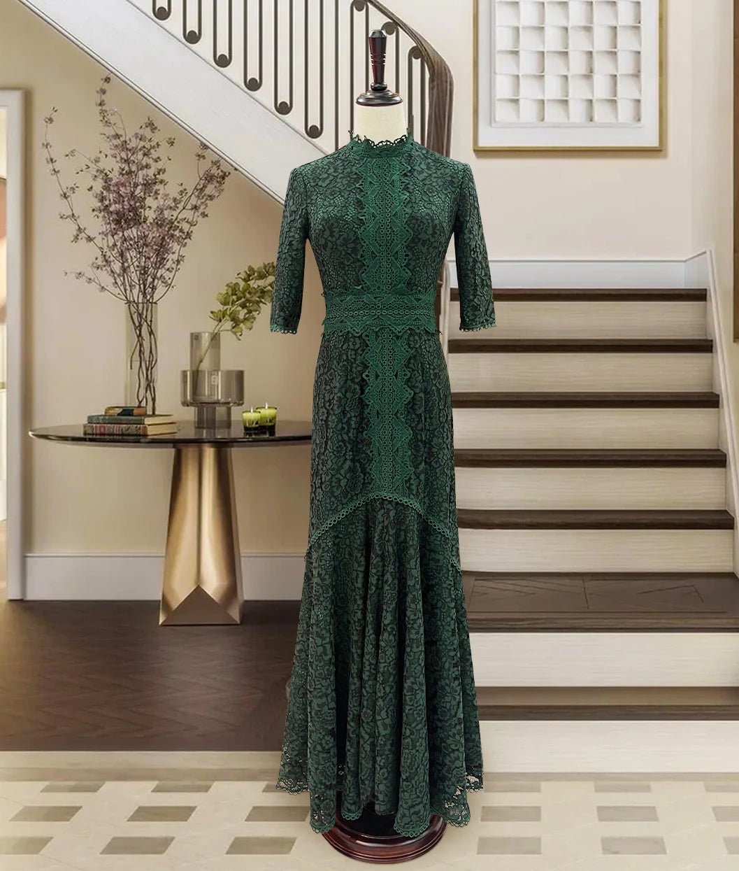 Robe en dentelle bleue mature légère, robe irrégulière, coupe haute et basse, longue, à la mode - FATAONRobe en dentelle bleue mature légère, robe irrégulière, coupe haute et basse, longue, à la modeMode FemmeFATAON