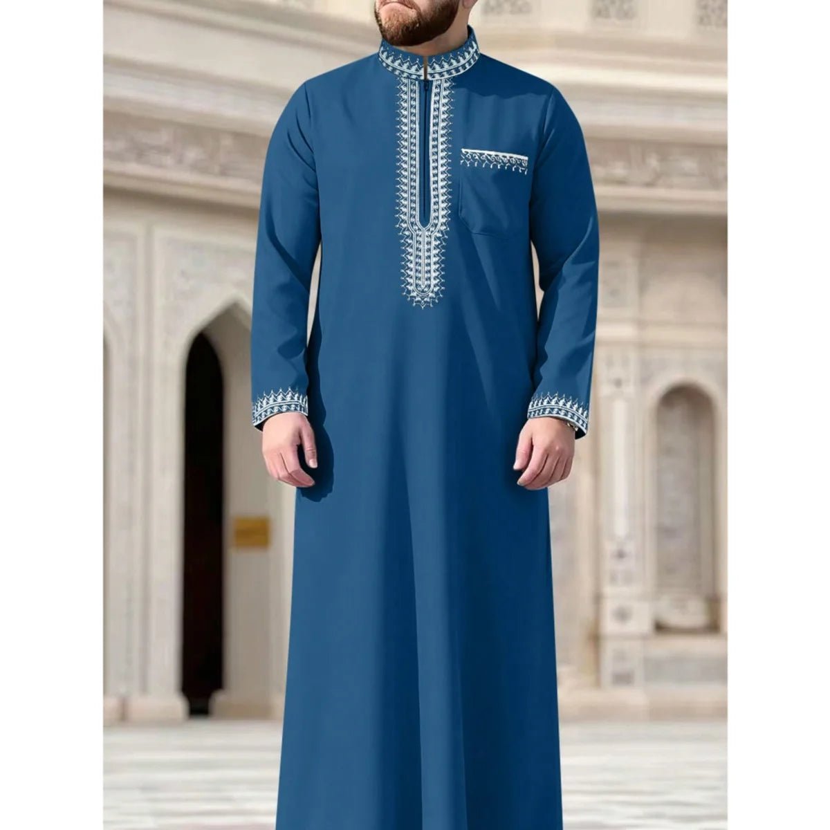 Robe longue élégante rétro brodée du Moyen-Orient pour hommes musulmans, vêtement ethnique islamique à capuche, tenue décontractée au design simple et élégant - FATAONRobe longue élégante rétro brodée du Moyen-Orient pour hommes musulmans, vêtement ethnique islamique à capuche, tenue décontractée au design simple et élégantMode HommeFATAON