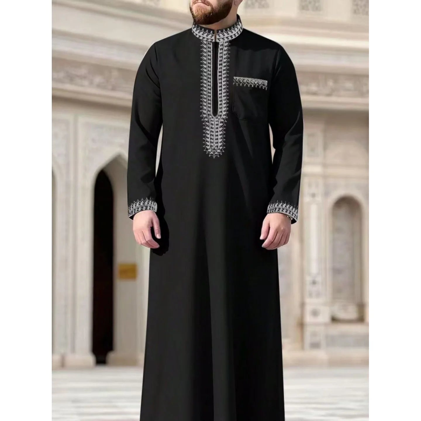 Robe longue élégante rétro brodée du Moyen-Orient pour hommes musulmans, vêtement ethnique islamique à capuche, tenue décontractée au design simple et élégant - FATAONRobe longue élégante rétro brodée du Moyen-Orient pour hommes musulmans, vêtement ethnique islamique à capuche, tenue décontractée au design simple et élégantMode HommeFATAON