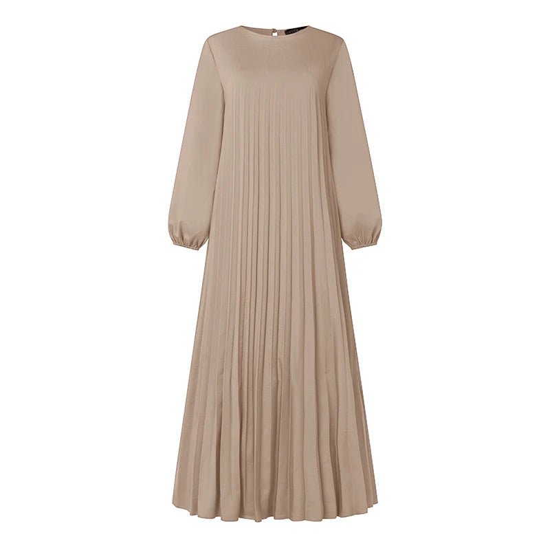 Robe musulmane du Ramadan Abaya ZANZEA, Kaftan décontracté pour femmes, robe longue plissée à manches longues, Hijab, Robe Femme, Vêtements islamiques, Eid Mubarek - FATAONRobe musulmane du Ramadan Abaya ZANZEA, Kaftan décontracté pour femmes, robe longue plissée à manches longues, Hijab, Robe Femme, Vêtements islamiques, Eid MubarekMode FemmeFATAON