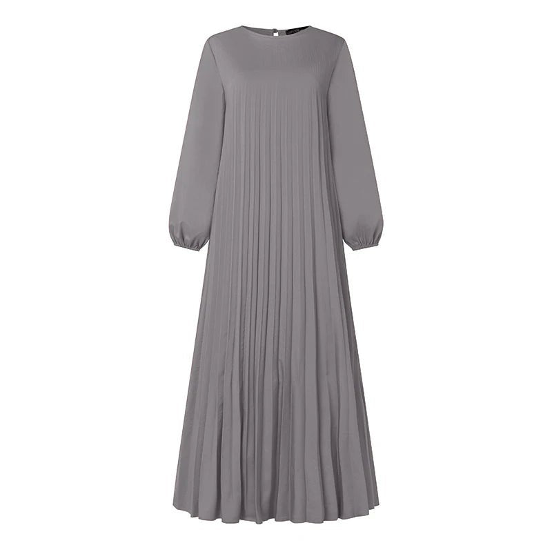 Robe musulmane du Ramadan Abaya ZANZEA, Kaftan décontracté pour femmes, robe longue plissée à manches longues, Hijab, Robe Femme, Vêtements islamiques, Eid Mubarek - FATAONRobe musulmane du Ramadan Abaya ZANZEA, Kaftan décontracté pour femmes, robe longue plissée à manches longues, Hijab, Robe Femme, Vêtements islamiques, Eid MubarekMode FemmeFATAON