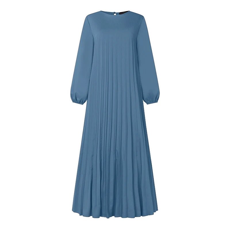 Robe musulmane du Ramadan Abaya ZANZEA, Kaftan décontracté pour femmes, robe longue plissée à manches longues, Hijab, Robe Femme, Vêtements islamiques, Eid Mubarek - FATAONRobe musulmane du Ramadan Abaya ZANZEA, Kaftan décontracté pour femmes, robe longue plissée à manches longues, Hijab, Robe Femme, Vêtements islamiques, Eid MubarekMode FemmeFATAON