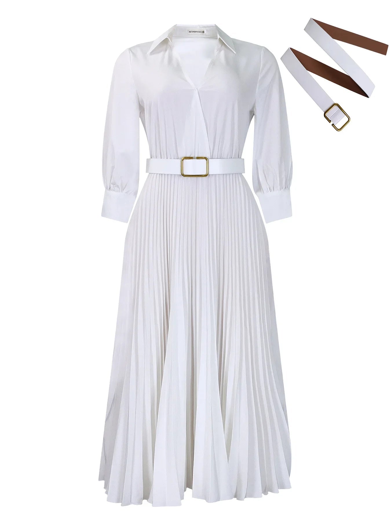 Robe plissée blanche mi-longue pour femmes, robes sexy, col rond, gaine mince, taille haute, hanches rondes, élégante, travail, éducatif - FATAONRobe plissée blanche mi-longue pour femmes, robes sexy, col rond, gaine mince, taille haute, hanches rondes, élégante, travail, éducatifMode FemmeFATAON